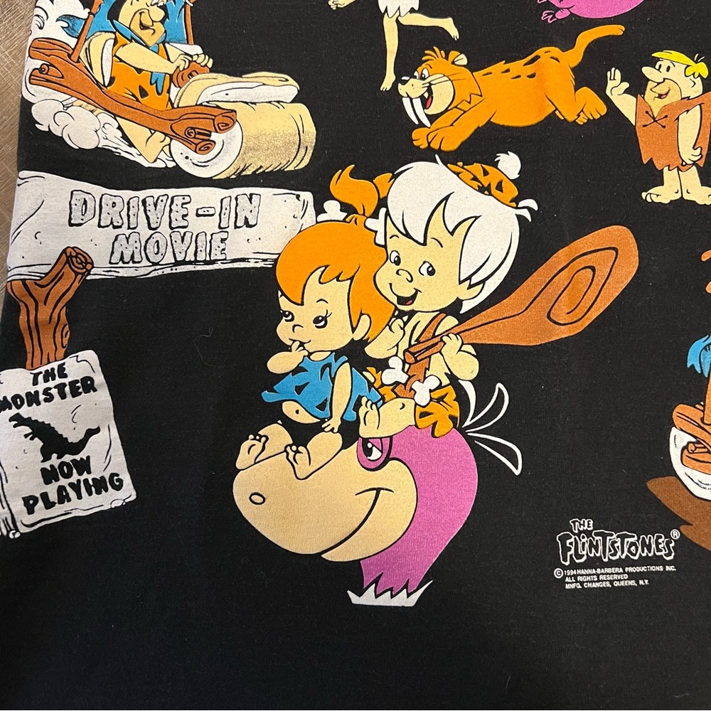 CLOSET CLOSING Flintstones T Shirt Vintage Tultex 1994 90s Front & Back Graphics - Picture 13 of 16